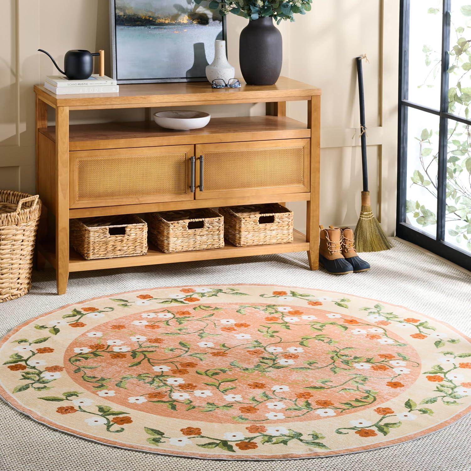 imageMartha Stewart x SAFAVIEH Machine Washable Area Rug Collection 5 x 8 Rust amp Gold Slip Resistant amp Easy Cleaning Ideal for Ideal for Living Room Bedroom Dining Space MSRW195QRustGold