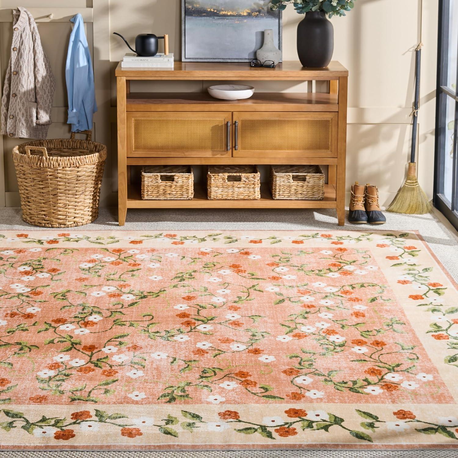 imageMartha Stewart x SAFAVIEH Machine Washable Area Rug Collection 5 x 8 Rust amp Gold Slip Resistant amp Easy Cleaning Ideal for Ideal for Living Room Bedroom Dining Space MSRW195QRustGold