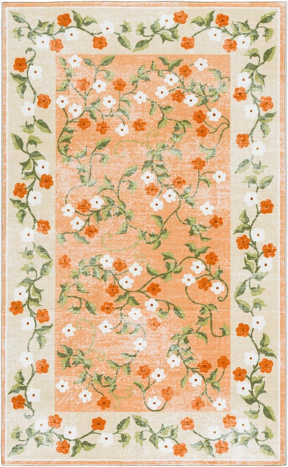 imageMartha Stewart x SAFAVIEH Machine Washable Area Rug Collection 5 x 8 Rust amp Gold Slip Resistant amp Easy Cleaning Ideal for Ideal for Living Room Bedroom Dining Space MSRW195QRustGold