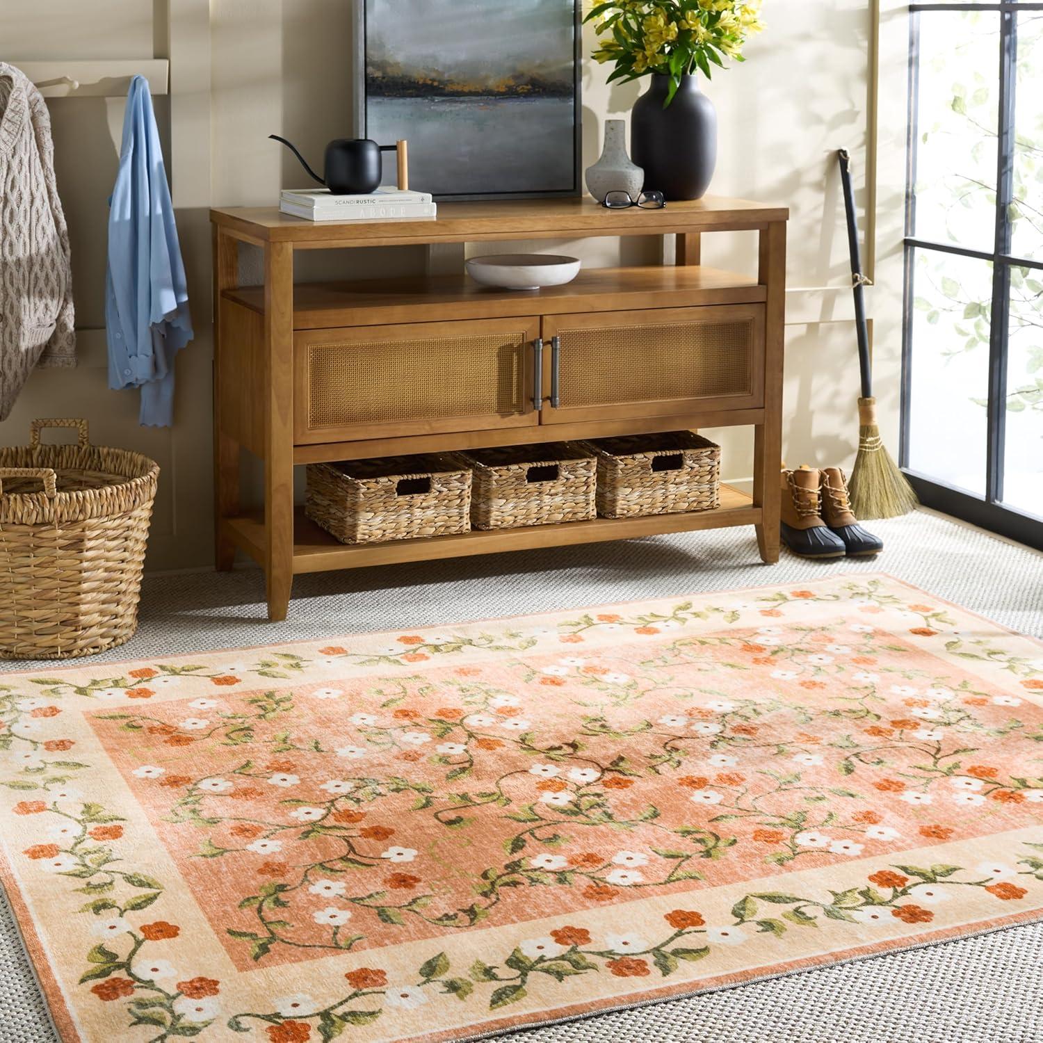 imageMartha Stewart x SAFAVIEH Machine Washable Area Rug Collection 5 x 8 Rust amp Gold Slip Resistant amp Easy Cleaning Ideal for Ideal for Living Room Bedroom Dining Space MSRW195QRustGold