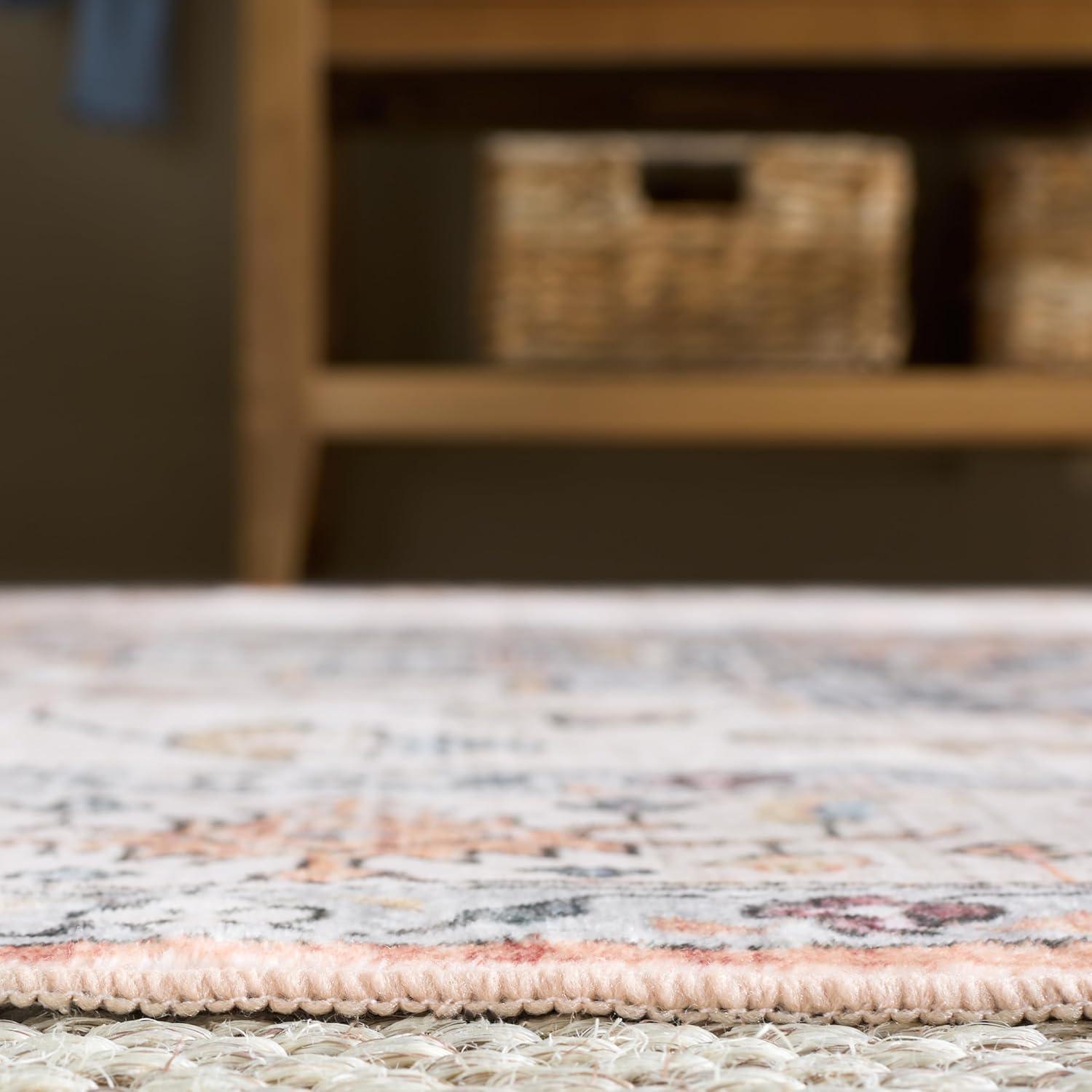 imageMartha Stewart x SAFAVIEH Machine Washable Area Rug Collection 5 x 8 Sage amp Light Rust Slip Resistant amp Easy Cleaning Ideal for Ideal for Living Room Bedroom Dining Space MSRW109WSageLight Rust