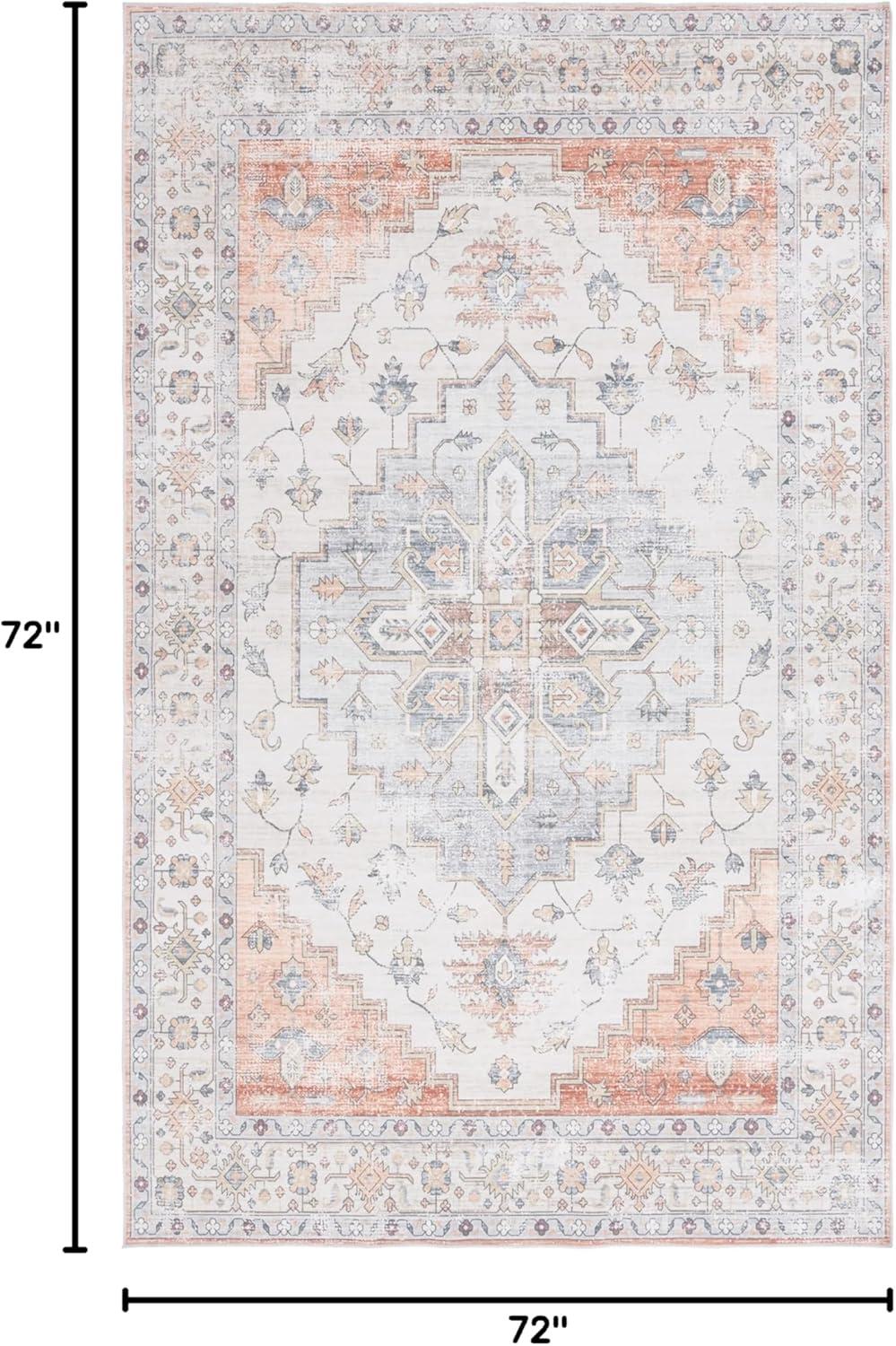 imageMartha Stewart x SAFAVIEH Machine Washable Area Rug Collection 5 x 8 Sage amp Light Rust Slip Resistant amp Easy Cleaning Ideal for Ideal for Living Room Bedroom Dining Space MSRW109WSageLight Rust
