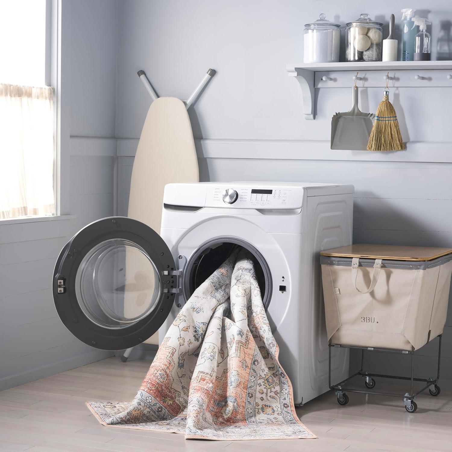 imageMartha Stewart x SAFAVIEH Machine Washable Area Rug Collection 5 x 8 Sage amp Light Rust Slip Resistant amp Easy Cleaning Ideal for Ideal for Living Room Bedroom Dining Space MSRW109WSageLight Rust
