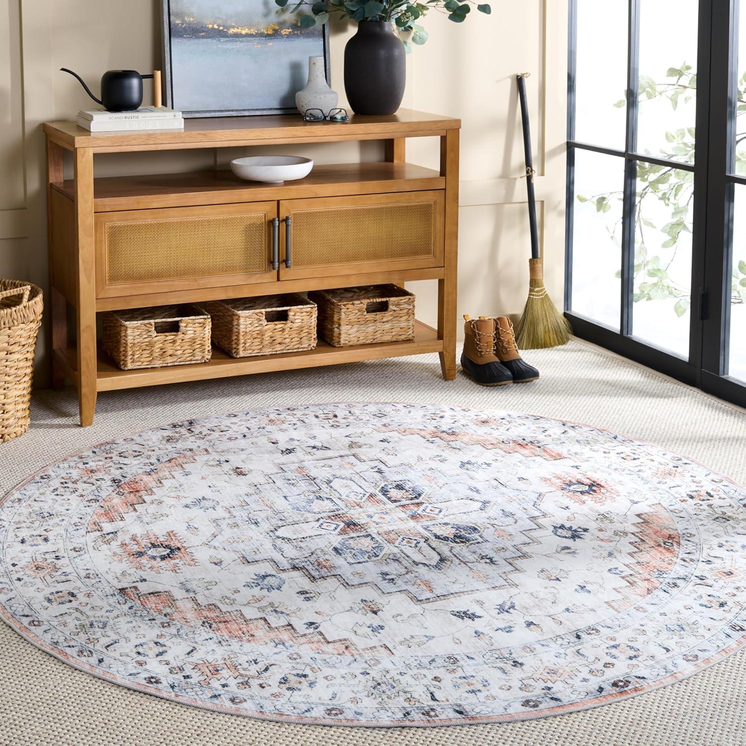 imageMartha Stewart x SAFAVIEH Machine Washable Area Rug Collection 5 x 8 Sage amp Light Rust Slip Resistant amp Easy Cleaning Ideal for Ideal for Living Room Bedroom Dining Space MSRW109WSageLight Rust