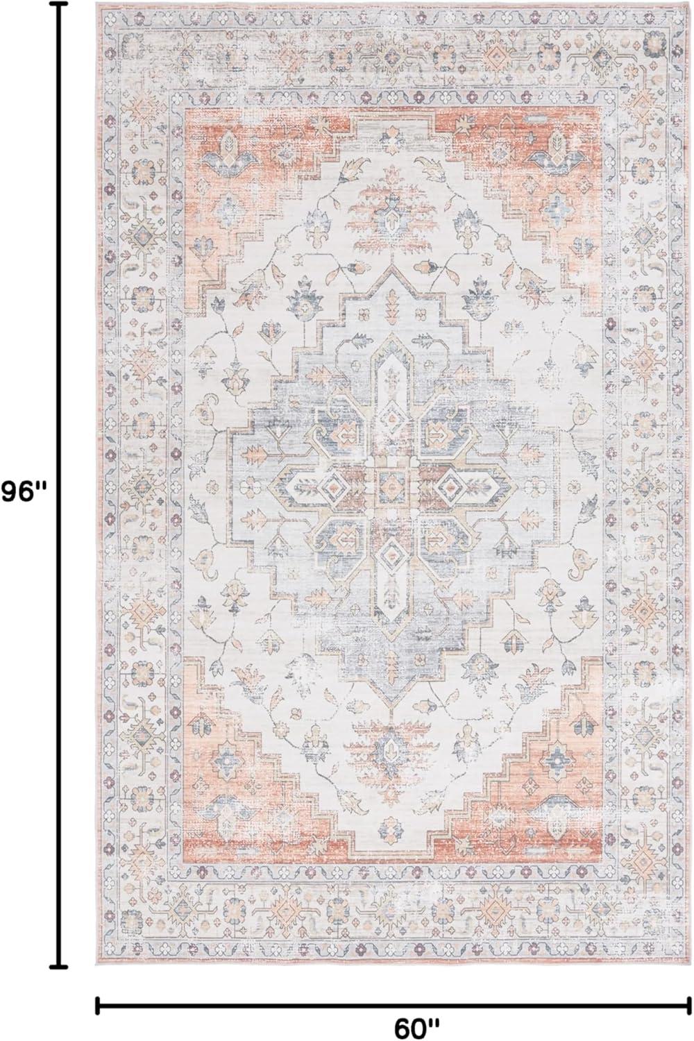 imageMartha Stewart x SAFAVIEH Machine Washable Area Rug Collection 5 x 8 Sage amp Light Rust Slip Resistant amp Easy Cleaning Ideal for Ideal for Living Room Bedroom Dining Space MSRW109WSageLight Rust