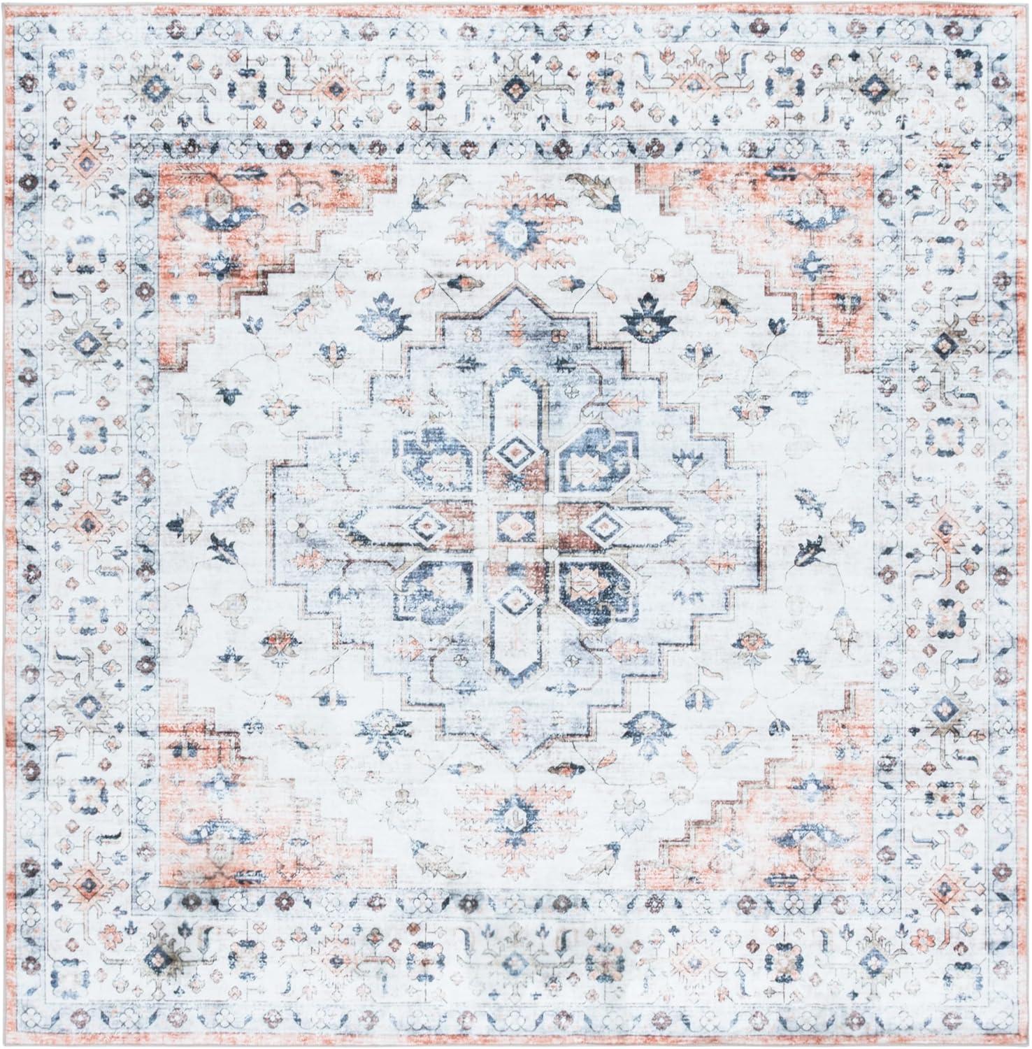 imageMartha Stewart x SAFAVIEH Machine Washable Area Rug Collection 5 x 8 Sage amp Light Rust Slip Resistant amp Easy Cleaning Ideal for Ideal for Living Room Bedroom Dining Space MSRW109WSageLight Rust