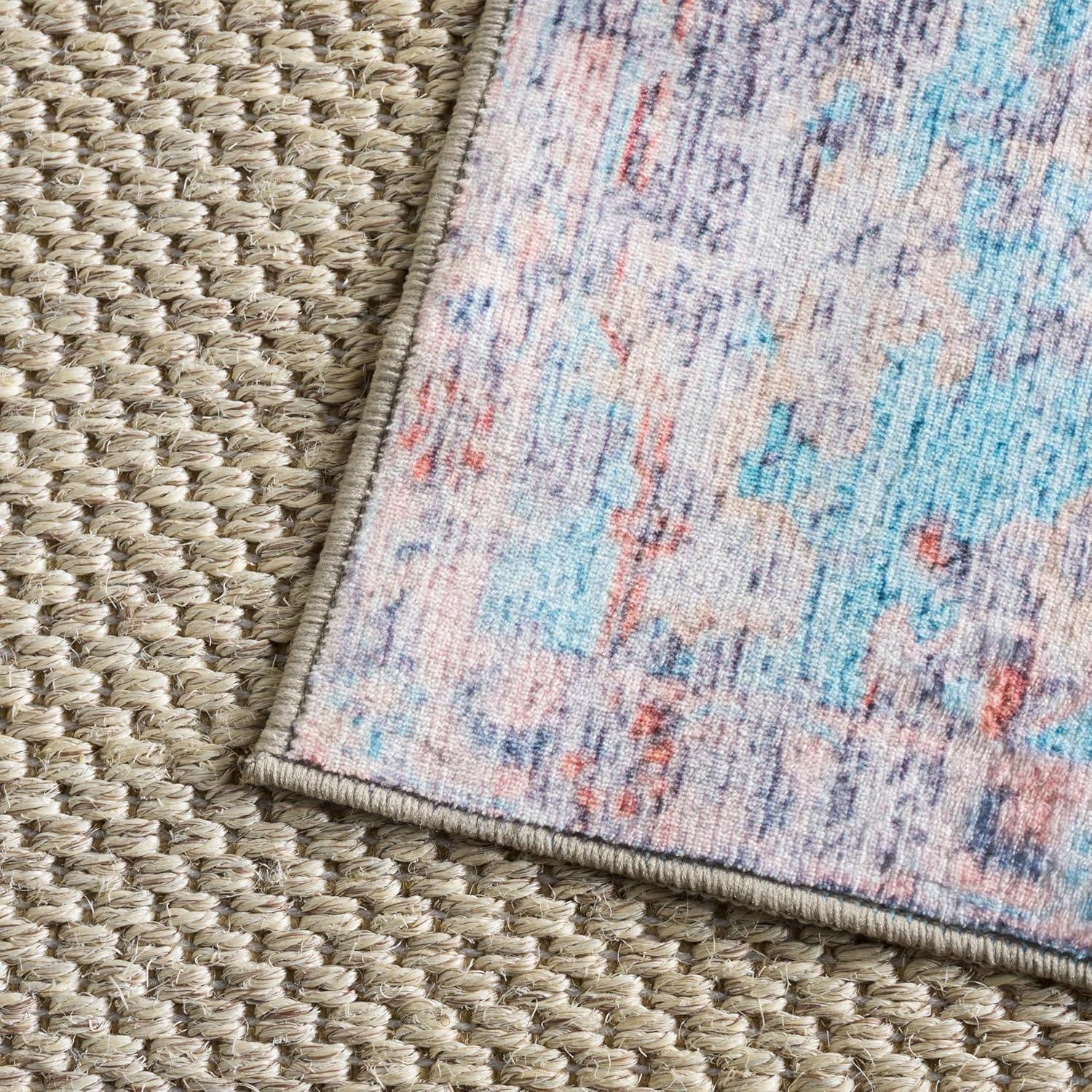 imageMartha Stewart x SAFAVIEH Machine Washable Area Rug Collection 5 x 8 Turquoise amp Rust Slip Resistant amp Easy Cleaning Ideal for Ideal for Living Room Bedroom Dining Space MSRW108KTurquoiseRust