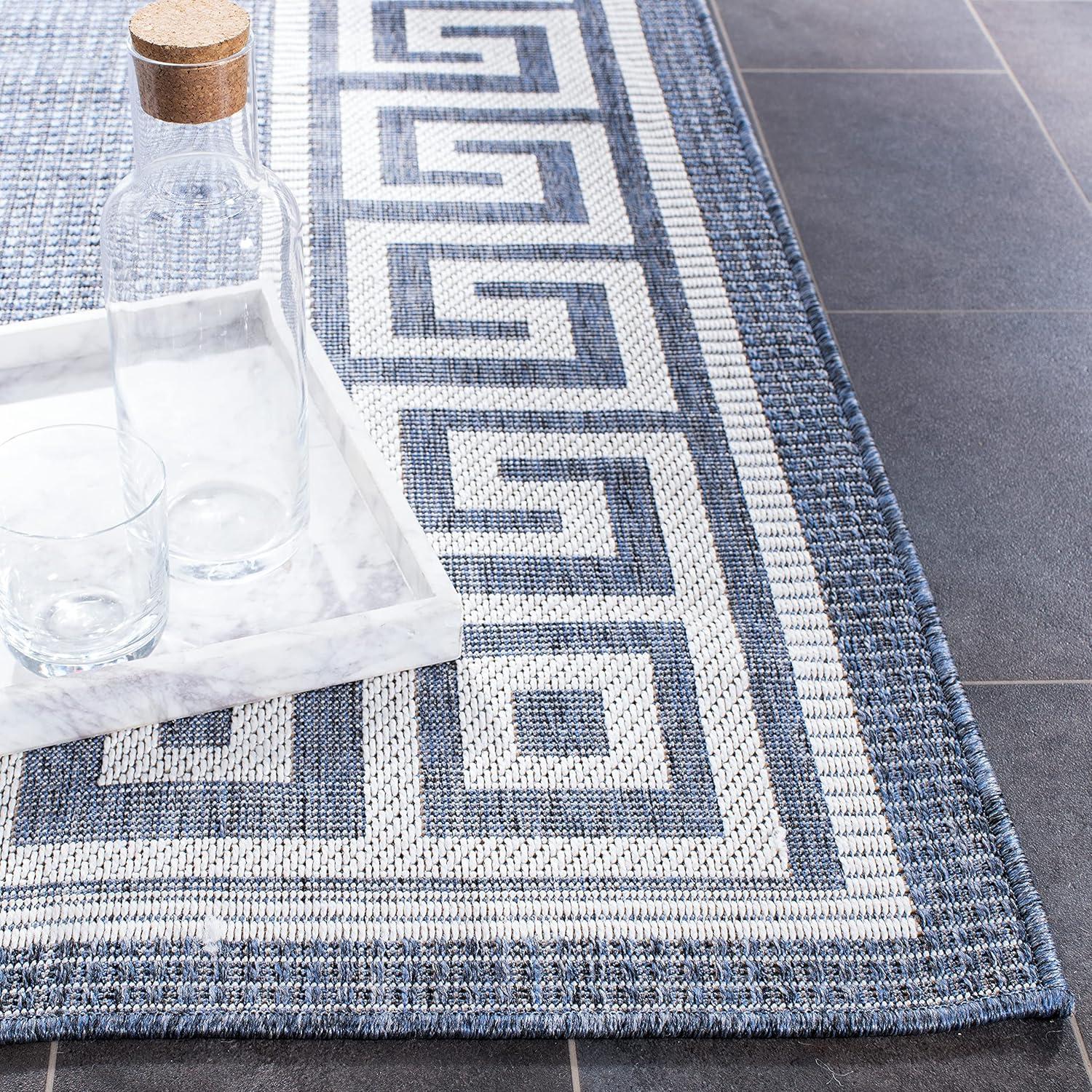imageMartha Stewart x SAFAVIEH Outdoor Area Rug Collection 8 x 10 Grey Weather Resistant amp Washable Ideal for Patio Backyard Mudroom Deck Dining Space MSRO331FGreyCream