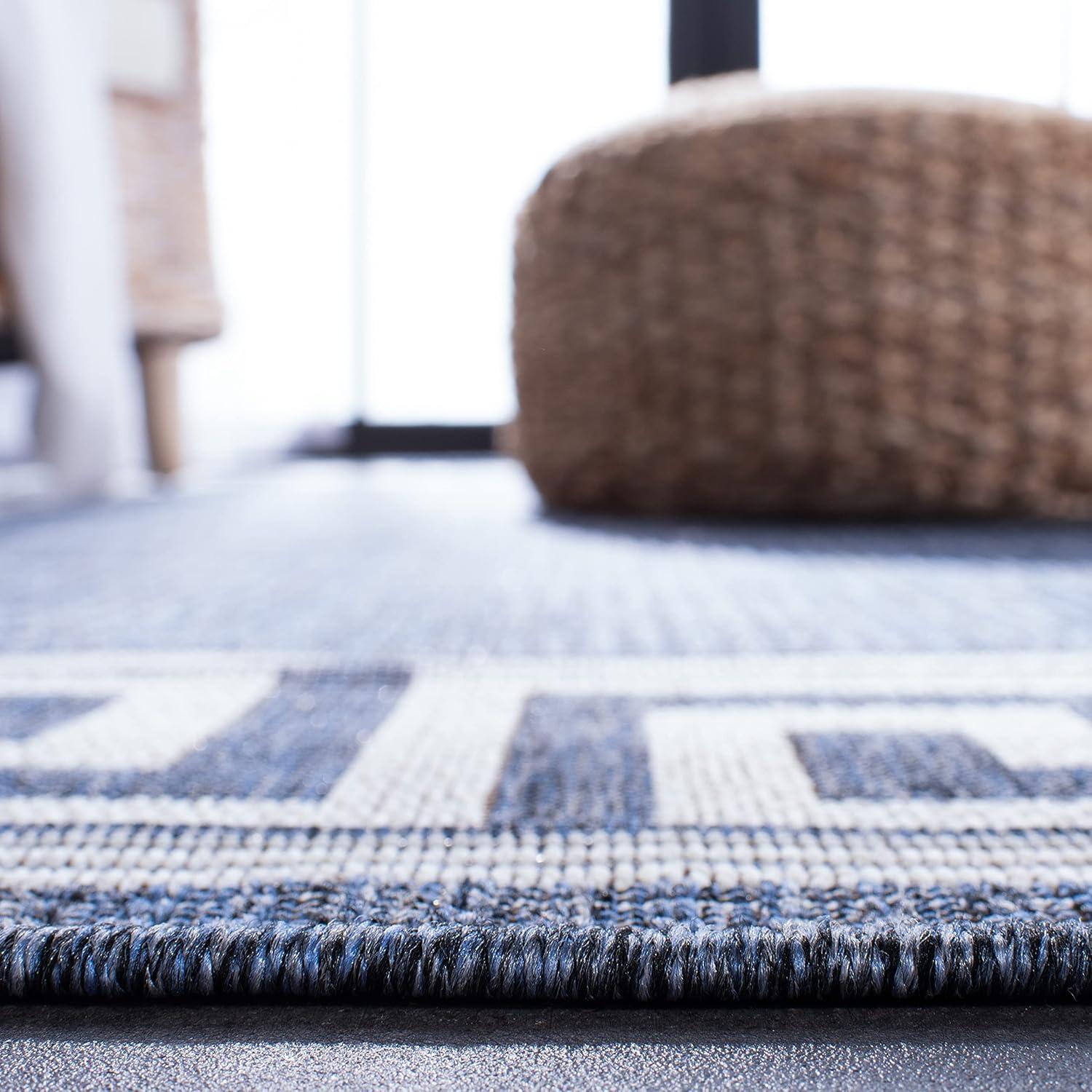 imageMartha Stewart x SAFAVIEH Outdoor Area Rug Collection 8 x 10 Grey Weather Resistant amp Washable Ideal for Patio Backyard Mudroom Deck Dining Space MSRO331FGreyCream