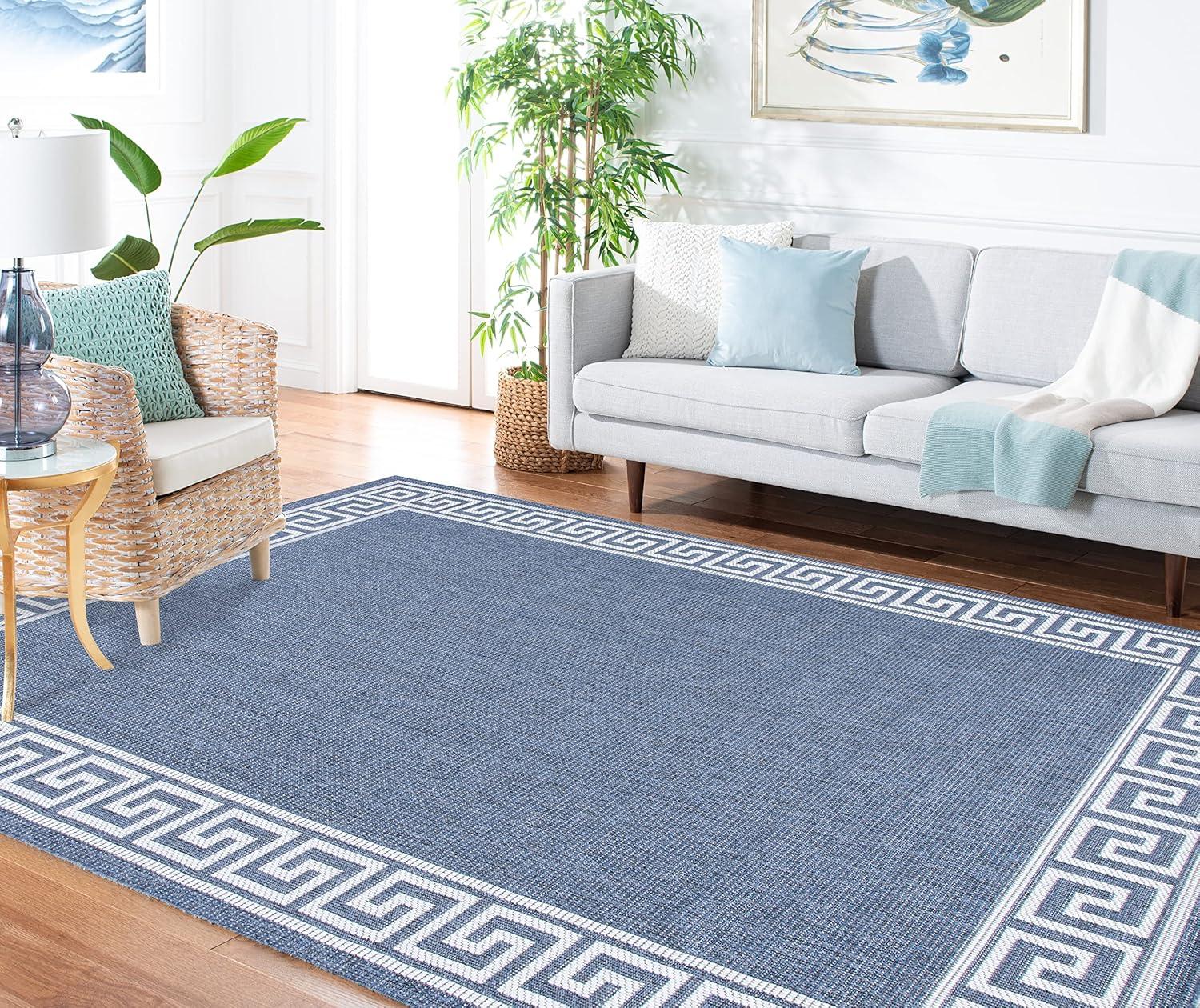 imageMartha Stewart x SAFAVIEH Outdoor Area Rug Collection 8 x 10 Grey Weather Resistant amp Washable Ideal for Patio Backyard Mudroom Deck Dining Space MSRO331FGreyCream