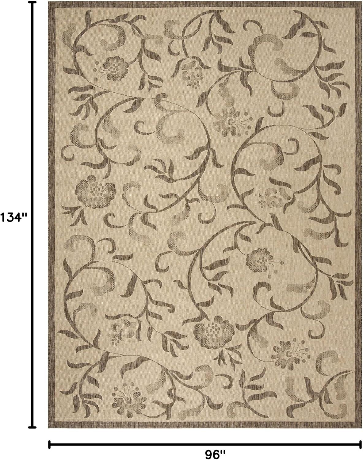 imageMartha Stewart x SAFAVIEH Outdoor Area Rug Collection 8 x 112 Cream amp Brown Weather Resistant amp Washable Ideal for Patio Backyard Mudroom Deck Dining Space MSR425112
