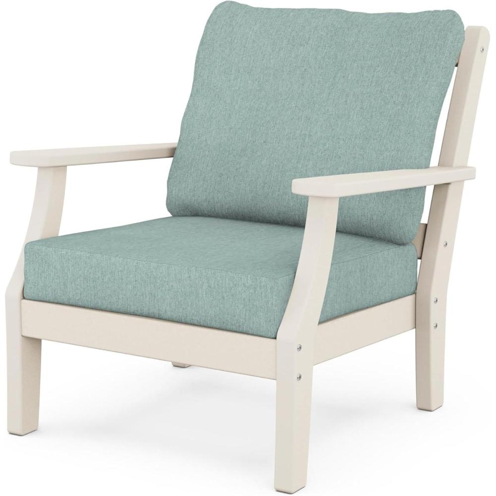 imageMartha Stewart by POLYWOOD Chinoiserie Outdoor Deep Seating Chair with Cushion Slate GreyNatural Linen Durable and Comfortable HDPE AllWeather Patio Furniture for Deck Backyard Made in The USASand Glacier Spa