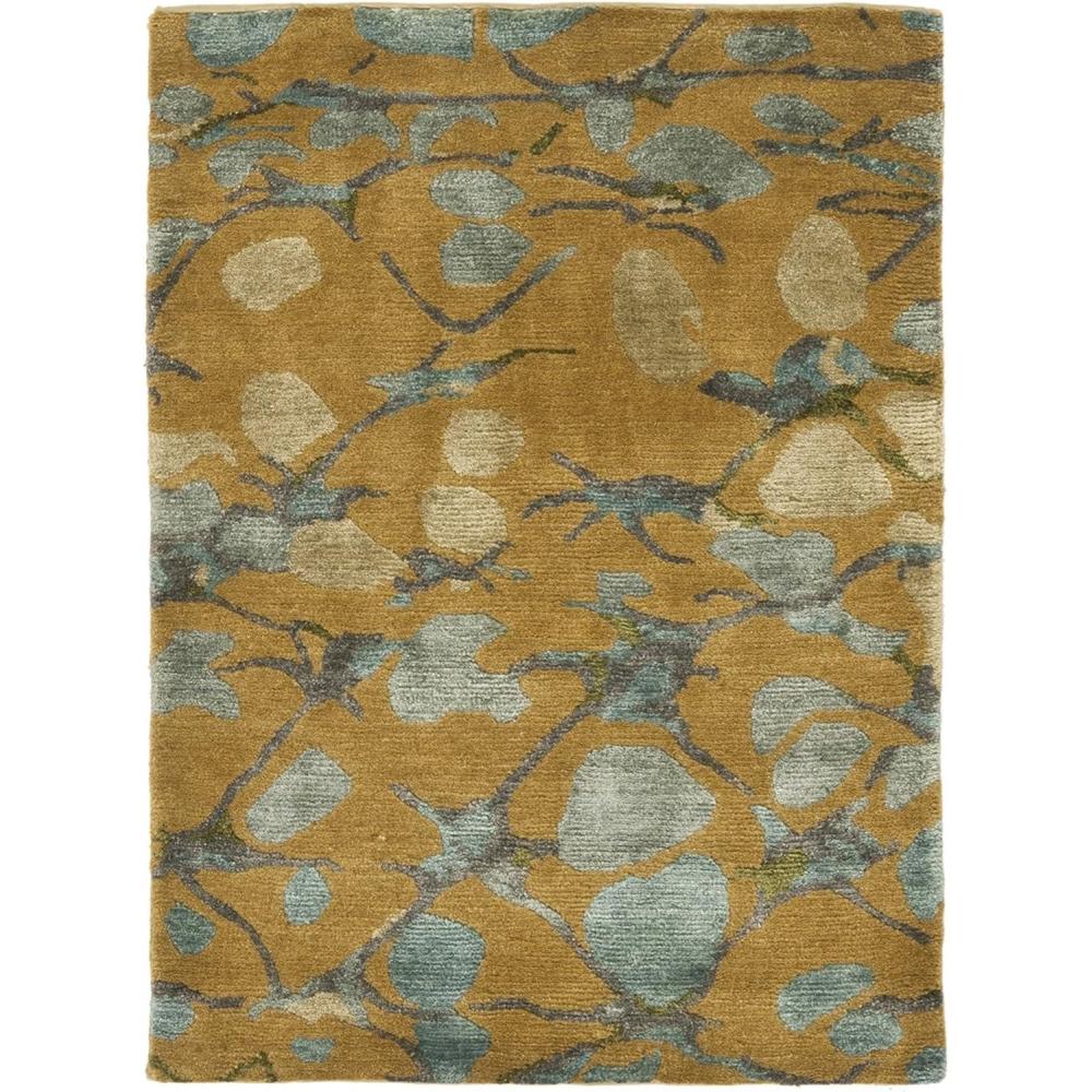 imageMartha Stewart x SAFAVIEH Area Rug Collection  8 x 10 Bard Red HandKnotted Silk amp Wool Ideal for Living Room Bedroom Office Dining Space MSR8641BHusk Brown