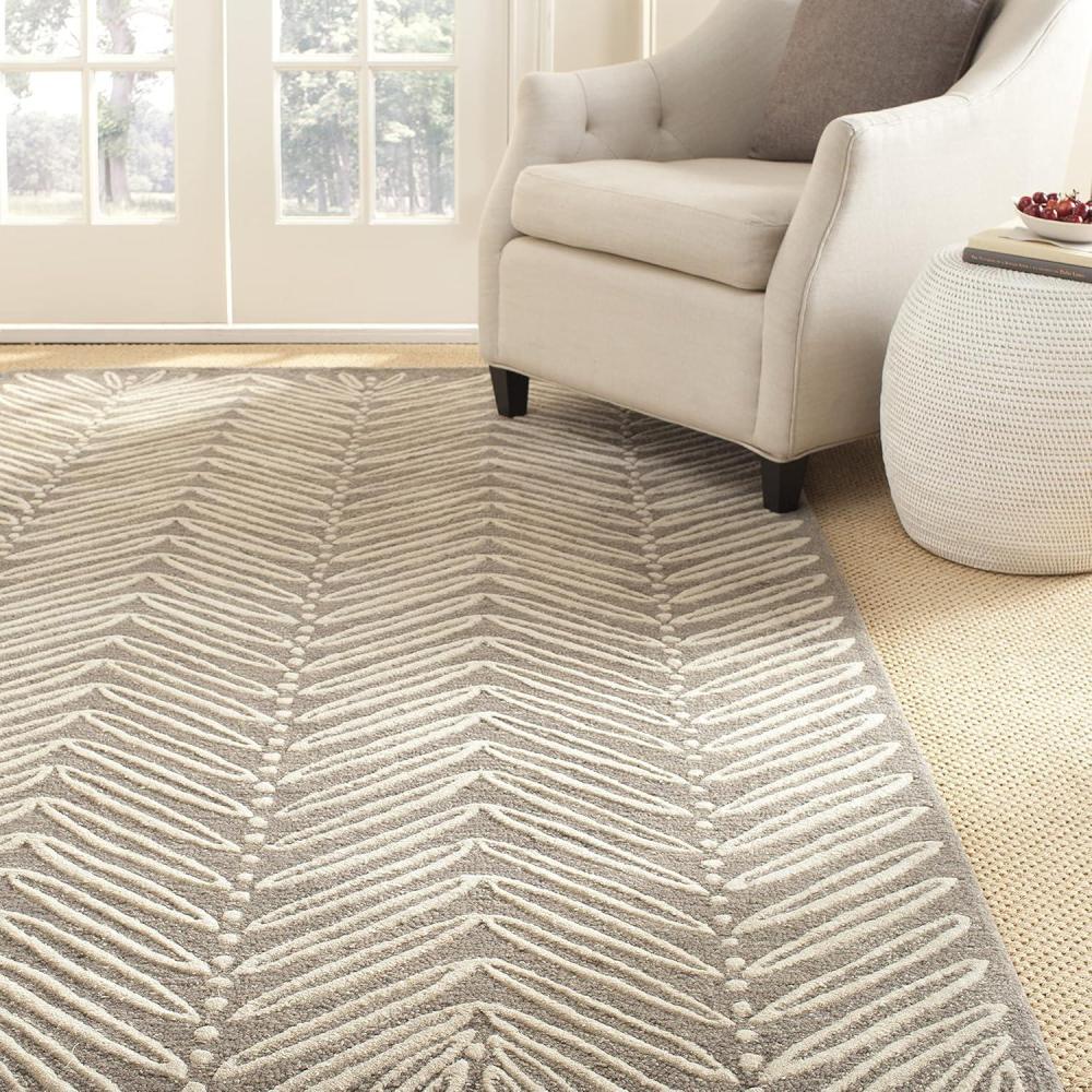 imageMartha Stewart x SAFAVIEH Area Rug Collection  8 x 10 Chamois Beige Handmade Wool amp Viscose Ideal for Living Room Bedroom Office Dining Space MSR3612A