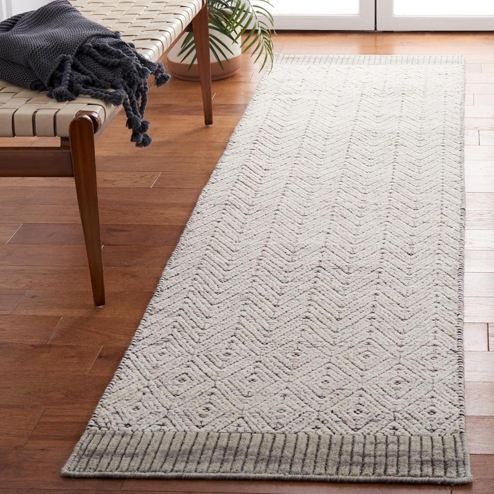 imageMartha Stewart x SAFAVIEH Area Rug Collection  8 x 10 Grey amp Ivory Handmade Wool Ideal for Living Room Bedroom Office Dining Space MSR9604GGreyIvory