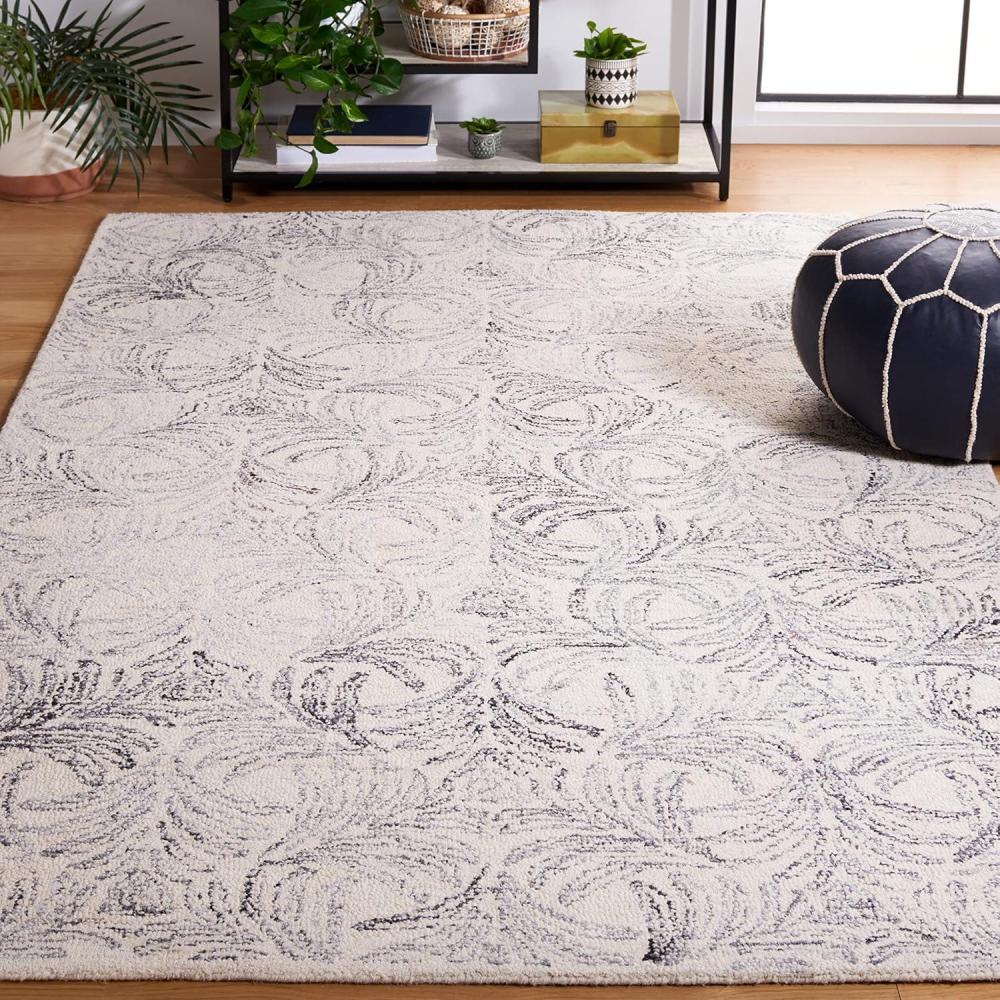 imageMartha Stewart x SAFAVIEH Area Rug Collection 8 x 10 Ivory amp Grey Handmade Wool Ideal for Living Room Bedroom Office Dining Space MSR3528F