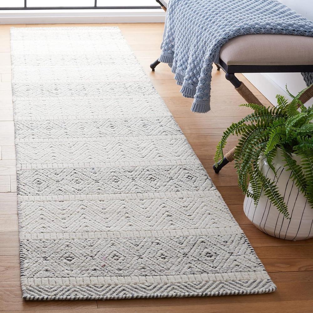 imageMartha Stewart x SAFAVIEH Area Rug Collection  8 x 10 Ivory amp Grey Handmade Wool Ideal for Living Room Bedroom Office Dining Space MSR9606AIvoryGrey