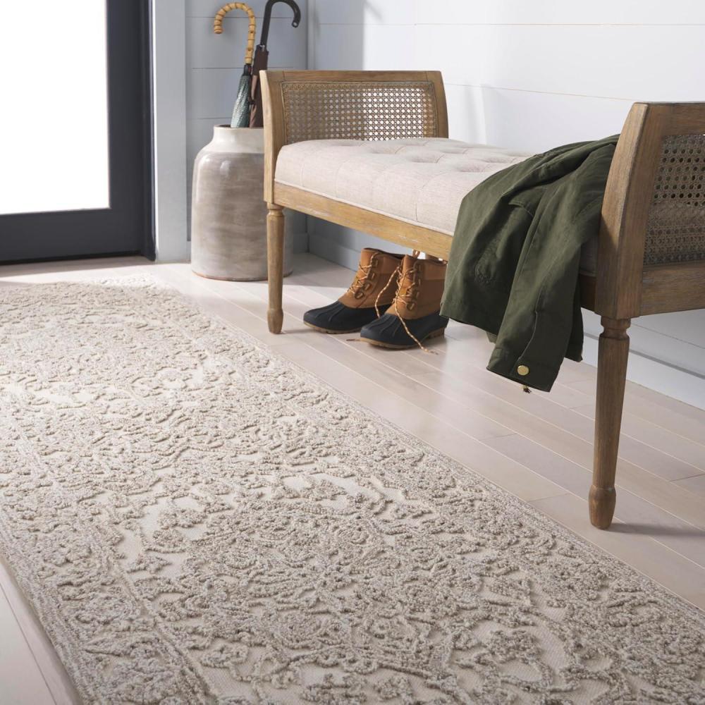imageMartha Stewart x SAFAVIEH Area Rug Collection 8 x 10 Ivory amp Natural Handmade Wool Ideal for Living Room Bedroom Office Dining Space MSR3532AIvoryNatural