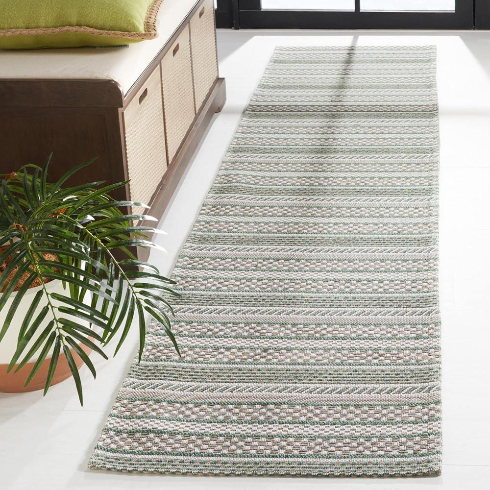 imageMartha Stewart x SAFAVIEH Area Rug Collection 8 x 10 Taupe amp Beige Cotton Ideal for Living Room Bedroom Office Dining Space MSR412EGreenIvory