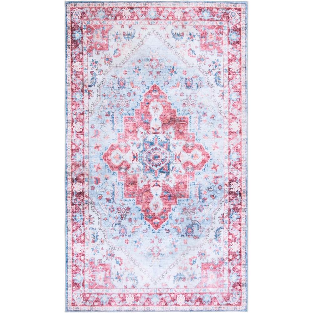 imageMartha Stewart x SAFAVIEH Machine Washable Area Rug Collection 5 x 8 Red amp Blue Slip Resistant amp Easy Cleaning Ideal for Ideal for Living Room Bedroom Dining Space MSRW148MRedBlue