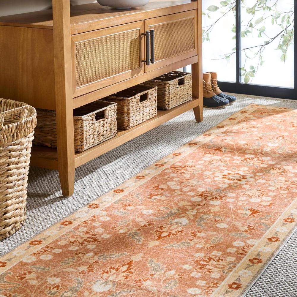imageMartha Stewart x SAFAVIEH Machine Washable Area Rug Collection 5 x 8 Rust amp Beige Slip Resistant amp Easy Cleaning Ideal for Ideal for Living Room Bedroom Dining Space MSRW184QRustBeige