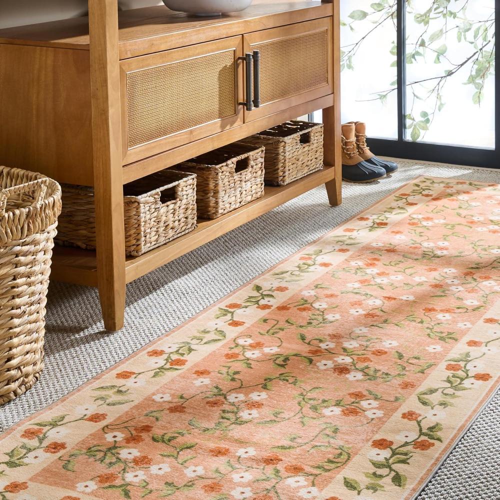 imageMartha Stewart x SAFAVIEH Machine Washable Area Rug Collection  5 x 8 Rust amp Gold Slip Resistant amp Easy Cleaning Ideal for Ideal for Living Room Bedroom Dining Space MSRW195QRustGold