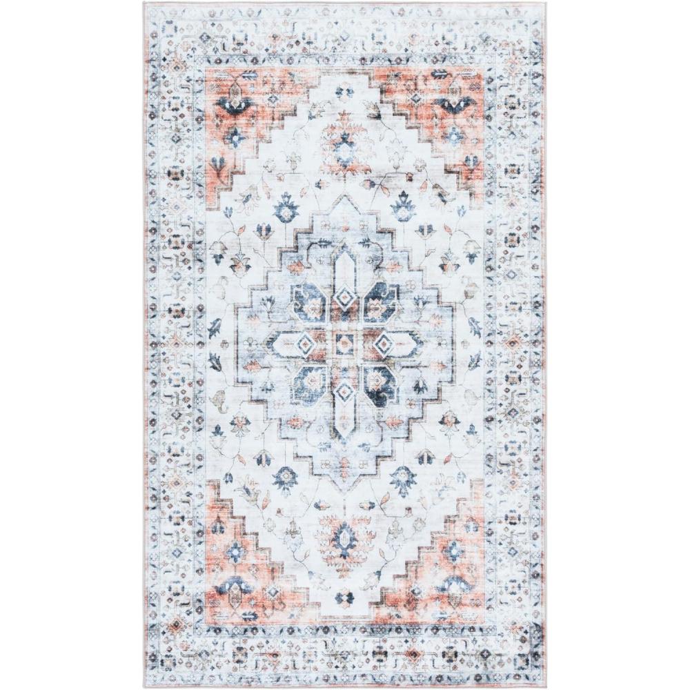 imageMartha Stewart x SAFAVIEH Machine Washable Area Rug Collection  5 x 8 Sage amp Light Rust Slip Resistant amp Easy Cleaning Ideal for Ideal for Living Room Bedroom Dining Space MSRW109WSageLight Rust