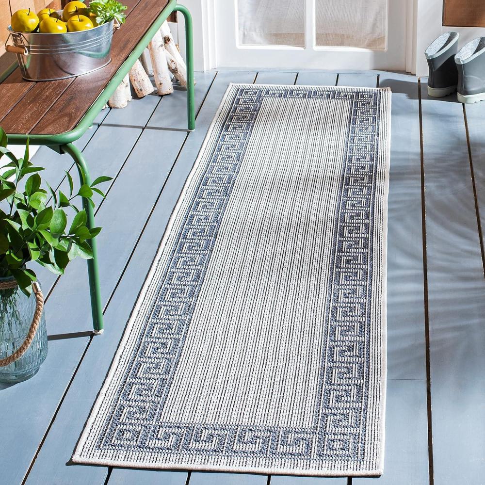 imageMartha Stewart x SAFAVIEH Outdoor Area Rug Collection 8 x 10 Grey Weather Resistant amp Washable Ideal for Patio Backyard Mudroom Deck Dining Space MSRO331FSilverGrey