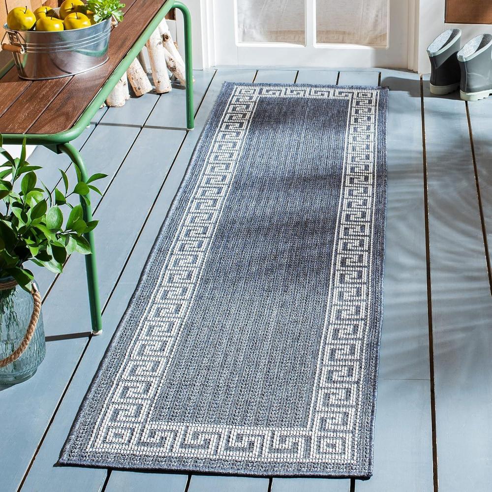 imageMartha Stewart x SAFAVIEH Outdoor Area Rug Collection 8 x 10 Grey Weather Resistant amp Washable Ideal for Patio Backyard Mudroom Deck Dining Space MSRO331FGreyCream