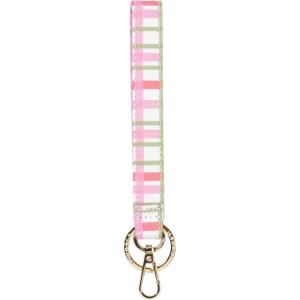 Martha Stewart Holiday Theme Wristlet for Keychain and Keys, Cute Plaid Key Holder Bracelet (Plaid)