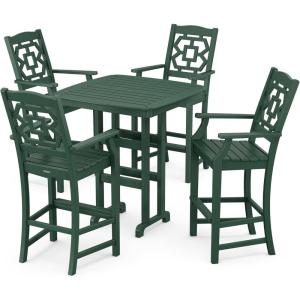 Martha Stewart by POLYWOOD® Chinoiserie 5-Piece Bar Set in Black(Green)