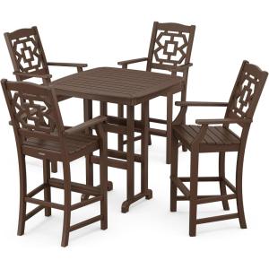 Martha Stewart by POLYWOOD® Chinoiserie 5-Piece Bar Set in Black(Mahogany)
