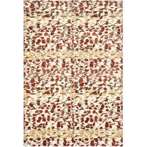 Martha Stewart x SAFAVIEH Area Rug Collection – 8′ x 10′, Bard Red, Hand-Knotted Silk & Wool, Ideal for Living Room, Bedroom, Office, Dining Space (MSR8641B)(Bard Red)