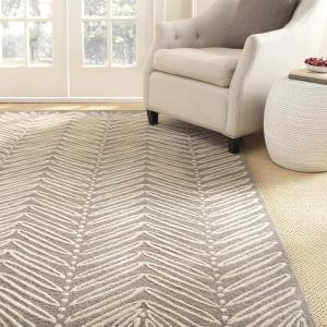 Martha Stewart x SAFAVIEH Area Rug Collection – 8′ x 10′, Chamois Beige, Handmade Wool & Viscose, Ideal for Living Room, Bedroom, Office, Dining Space (MSR3612A)