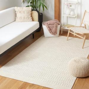Martha Stewart x SAFAVIEH Area Rug Collection – 8′ x 10′, Ivory & Grey, Handmade Wool, Ideal for Living Room, Bedroom, Office, Dining Space (MSR9603A)(Ivory/Grey)