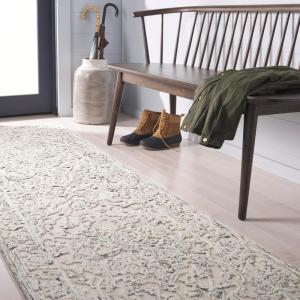 Martha Stewart x SAFAVIEH Area Rug Collection – 8′ x 10′, Ivory & Natural, Handmade Wool, Ideal for Living Room, Bedroom, Office, Dining Space (MSR3532A)(Ivory/Charcoal)