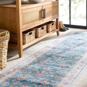 Martha Stewart x SAFAVIEH Machine Washable Area Rug Collection – 5′ x 8′, Green & Beige, Slip Resistant & Easy Cleaning, Ideal for Ideal for Living Room, Bedroom, Dining Space (MSRW112Y)(Green/Beige)
