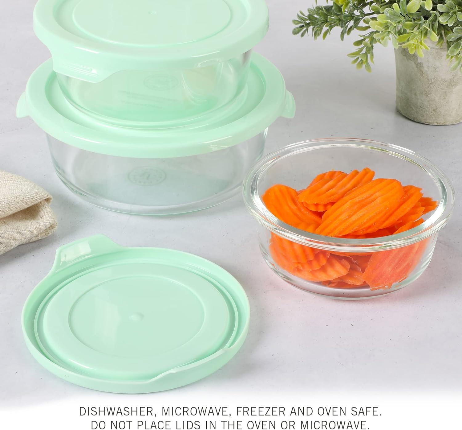 imageMartha Stewart 12 Piece Storage Borosilicate Glass Container Set wSnap Martha Blue Lids