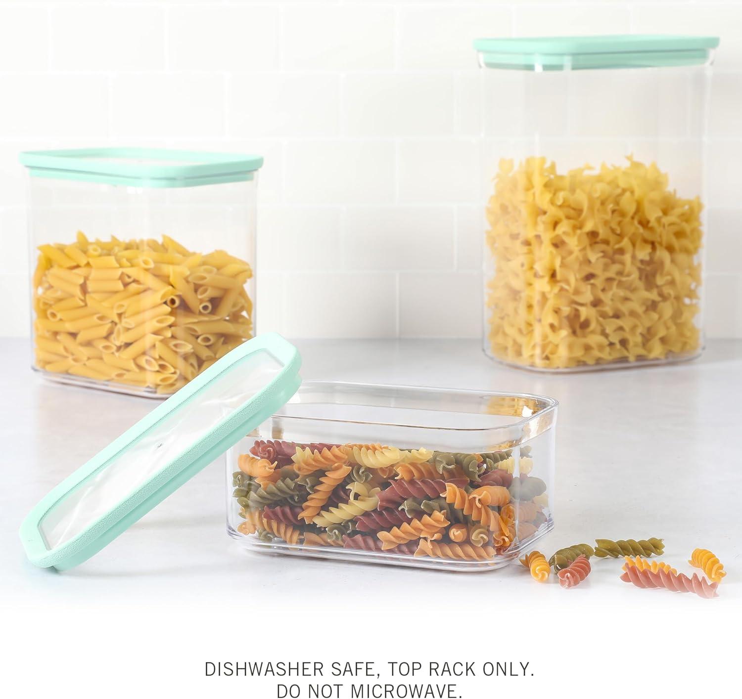 imageMartha Stewart Hadsell 6 Piece 321 oz 22 oz 135 oz Round Borosilicate Glass Storage Container Set wPP Pop Martha Blue LidsRectangular 92oz 60oz 26oz