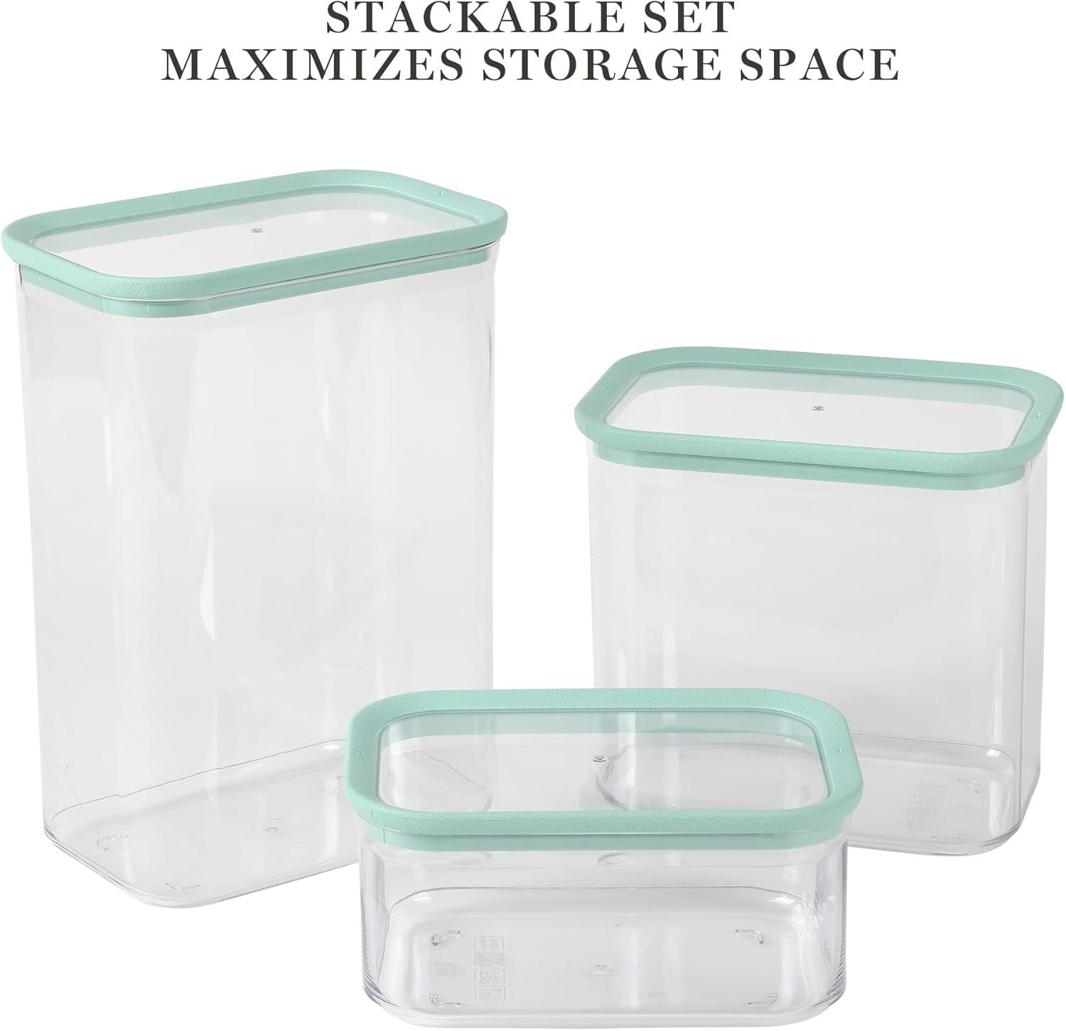 imageMartha Stewart Hadsell 6 Piece 321 oz 22 oz 135 oz Round Borosilicate Glass Storage Container Set wPP Pop Martha Blue LidsRectangular 92oz 60oz 26oz