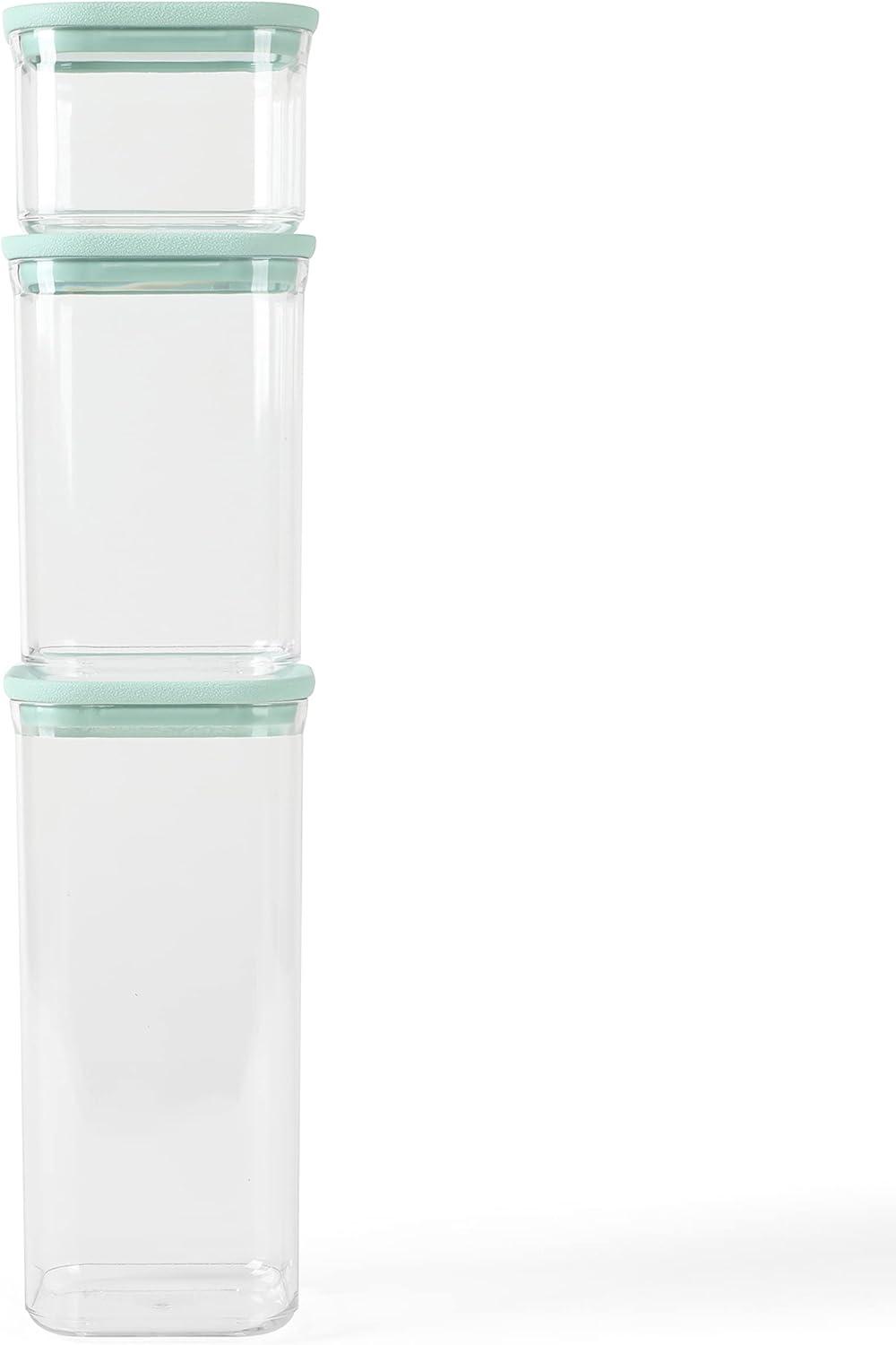 imageMartha Stewart Hadsell 6 Piece 321 oz 22 oz 135 oz Round Borosilicate Glass Storage Container Set wPP Pop Martha Blue LidsSquare 60oz 37oz 17oz
