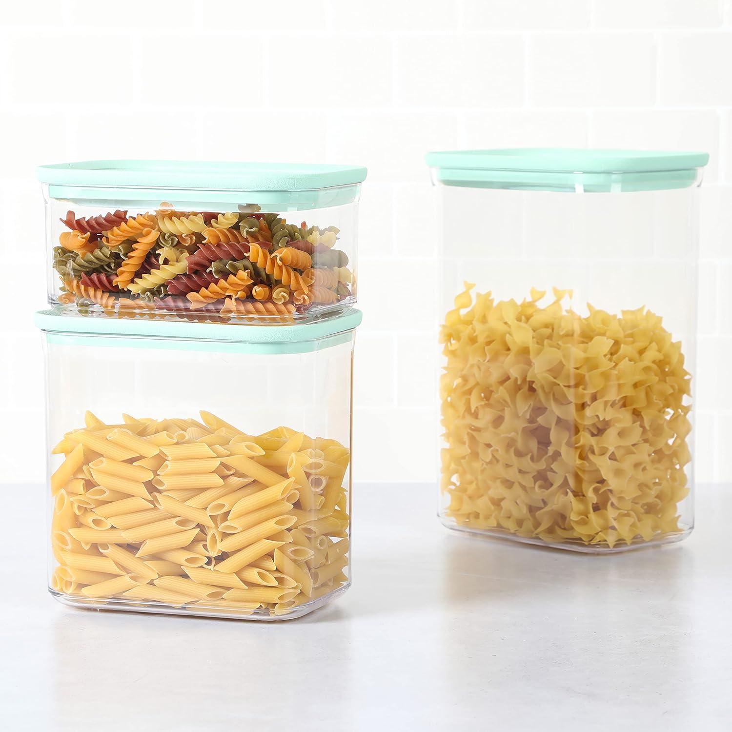 imageMartha Stewart Langstaff 6 Piece 92 oz 60 oz 26 oz Stackable Rectangular Container Set wMartha Blue LidRectangular 92oz 60oz 26oz