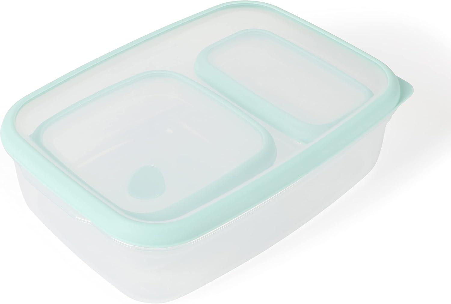 imageMartha Stewart Langstaff 6 Piece 92 oz 60 oz 26 oz Stackable Rectangular Container Set wMartha Blue LidSquare Rectangular 126oz 333oz 167oz