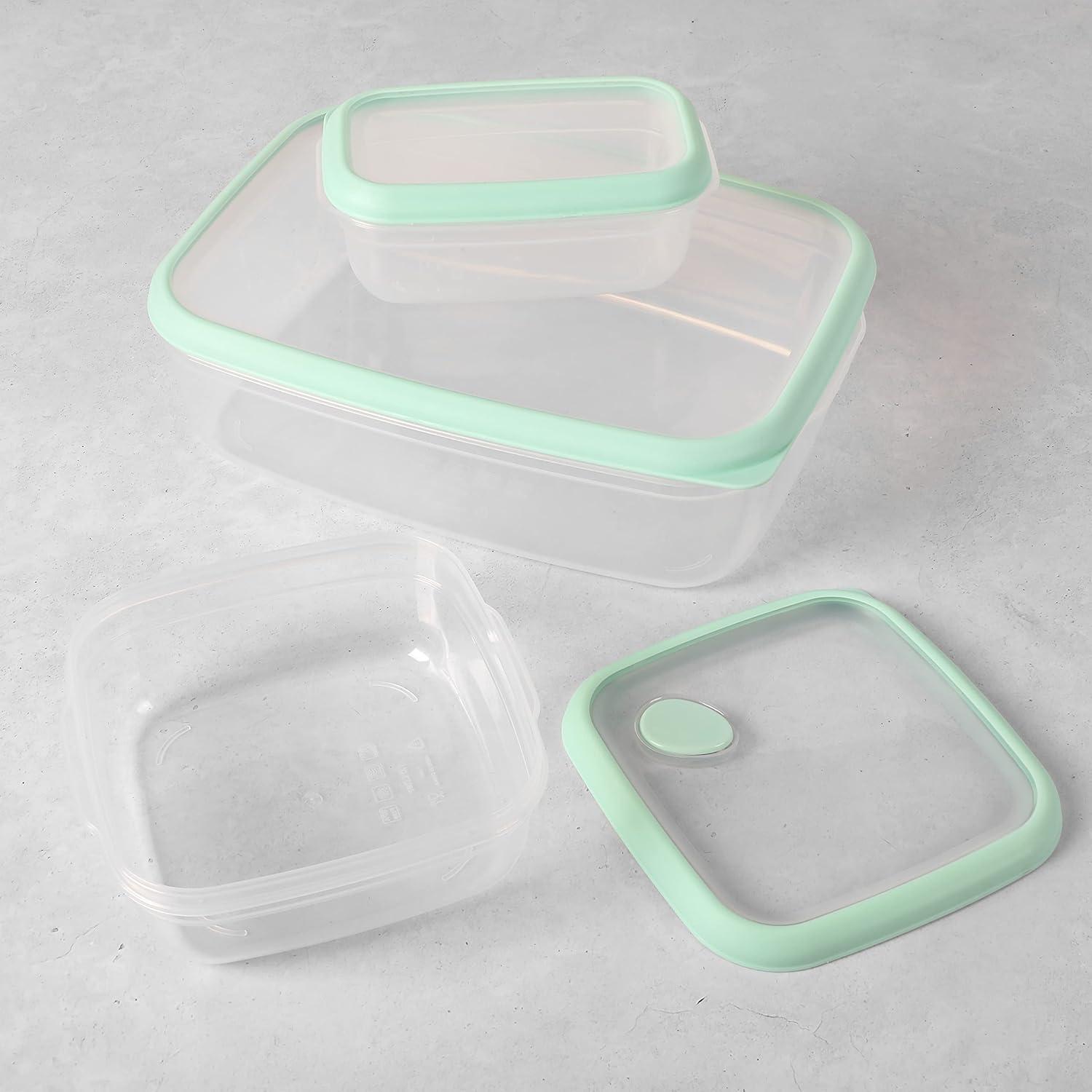 imageMartha Stewart Langstaff 6 Piece 92 oz 60 oz 26 oz Stackable Rectangular Container Set wMartha Blue LidSquare Rectangular 126oz 333oz 167oz