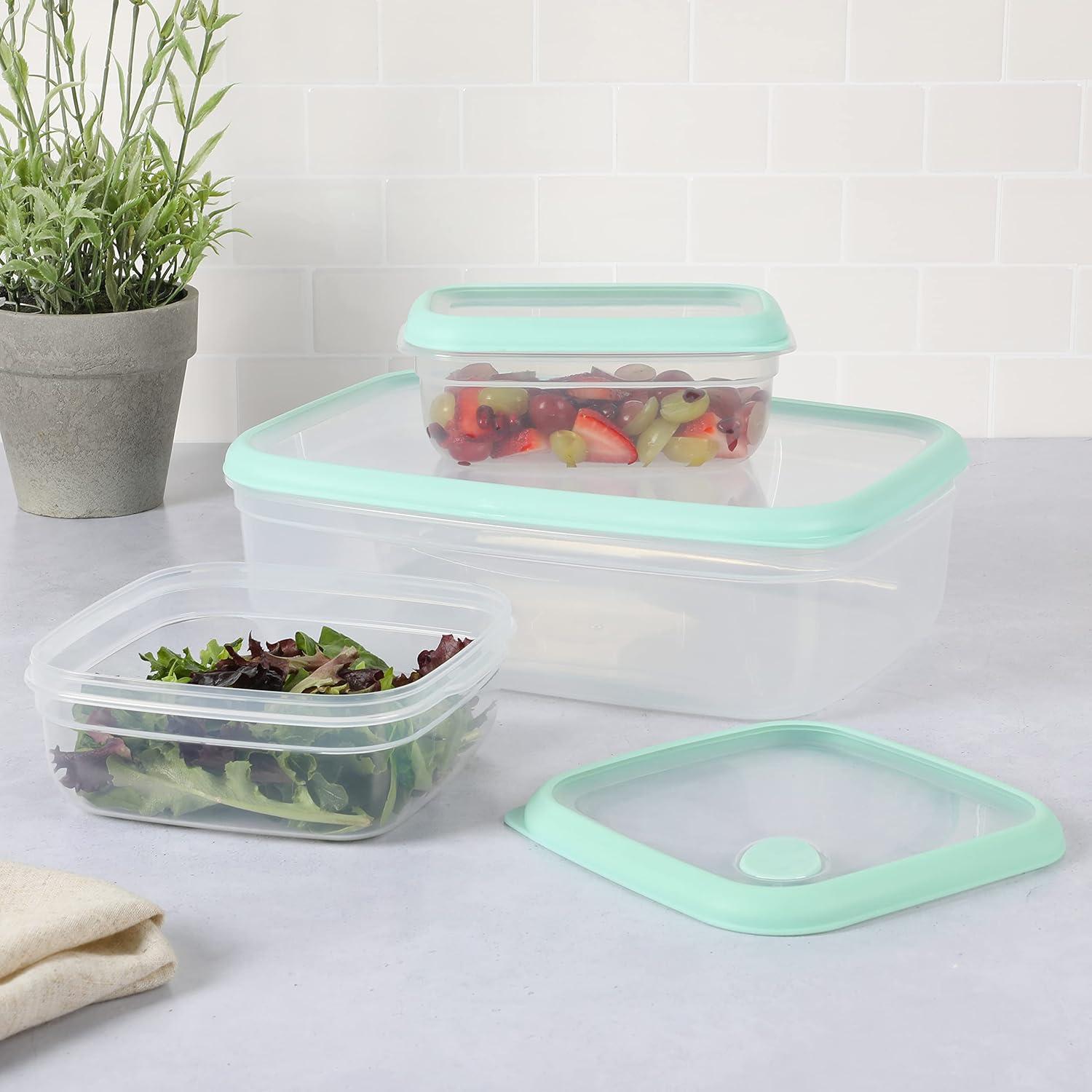 imageMartha Stewart Langstaff 6 Piece 92 oz 60 oz 26 oz Stackable Rectangular Container Set wMartha Blue LidSquare Rectangular 126oz 333oz 167oz
