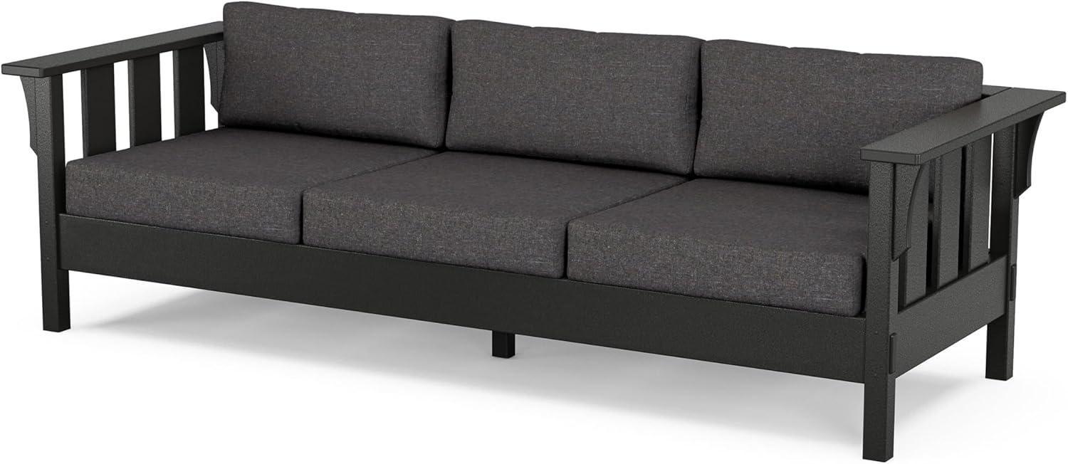 imageMartha Stewart by POLYWOOD Acadia 4Piece Deep Seating Set with Sofa in Black Sky BlueAsh Charcoal