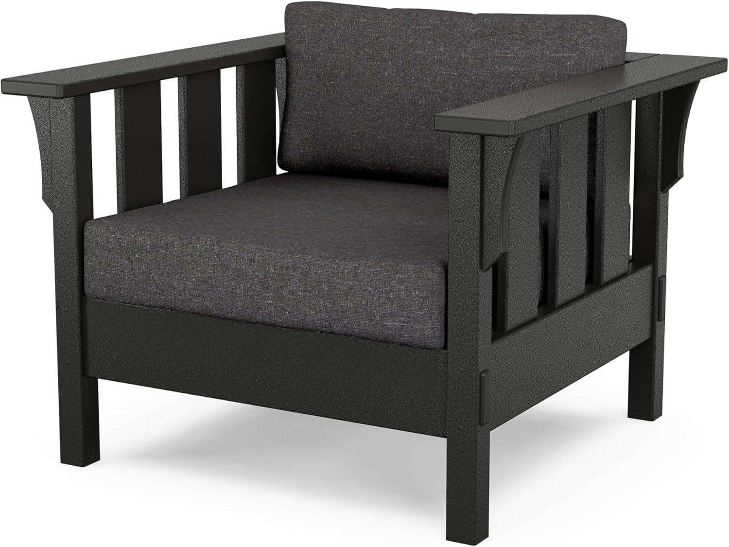 imageMartha Stewart by POLYWOOD Acadia 4Piece Deep Seating Set with Sofa in Black Sky BlueAsh Charcoal