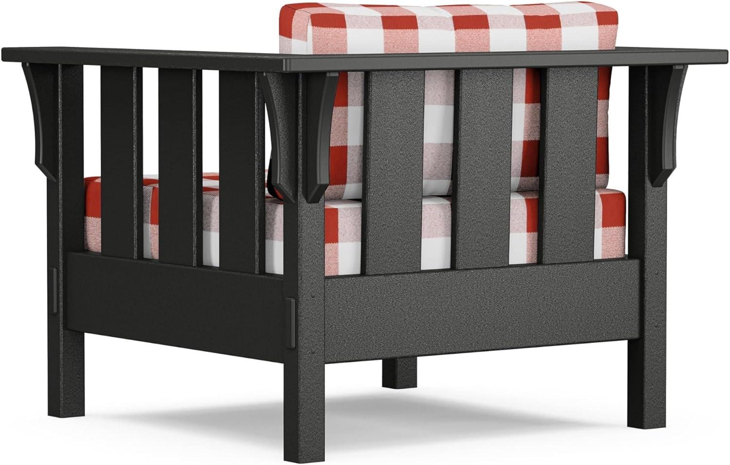 imageMartha Stewart by POLYWOOD Acadia 4Piece Deep Seating Set with Sofa in Black Sky BlueBuffalo Plaid Crimson
