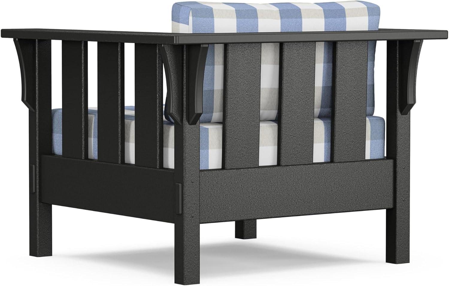 imageMartha Stewart by POLYWOOD Acadia 4Piece Deep Seating Set with Sofa in Black Sky BlueBuffalo Plaid Sky Blue