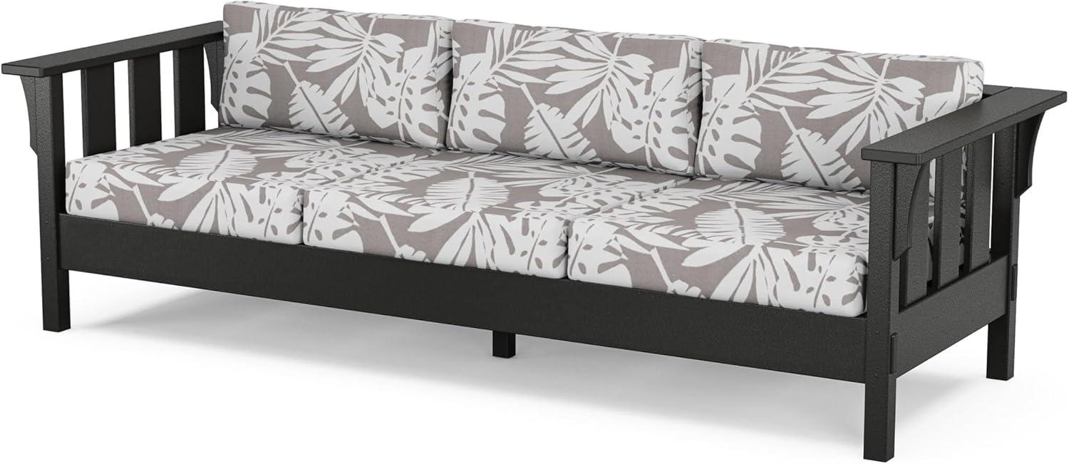 imageMartha Stewart by POLYWOOD Acadia 4Piece Deep Seating Set with Sofa in Black Sky BlueLeaf Grey Mist